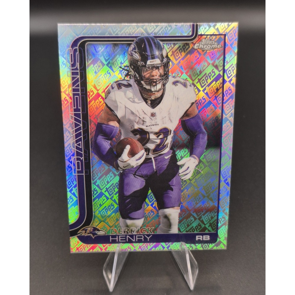 2025 Topps Chrome Derrick Henry #25 Fanatics Topps Logo Refractor SP Ravens